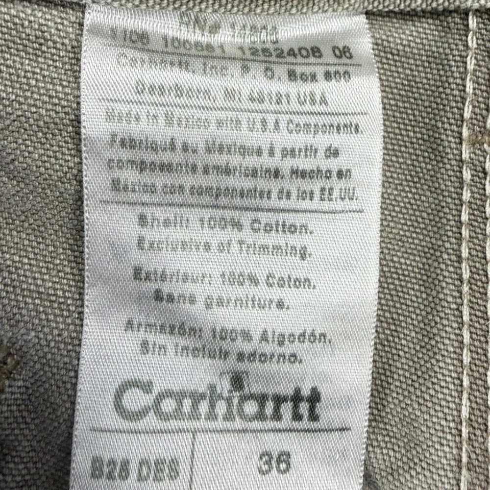 Carhartt‎ B28 DES Mens 36 Canvas Carpenter Shorts Desert Tan Distressed Workwear